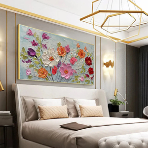 <span class=keywords><strong>Bouquet</strong></span> <span class=keywords><strong>de</strong></span> printemps, <span class=keywords><strong>peinture</strong></span> panoramique à l'impasto <span class=keywords><strong>de</strong></span> <span class=keywords><strong>fleurs</strong></span> colorées, art floral texturé pour la décoration murale du salon et <span class=keywords><strong>de</strong></span> la chambre - Product Image 6