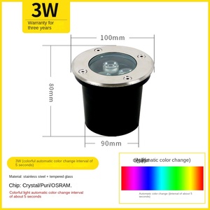 Luz LED Subterránea IP65 de Montaje Empotrado en Acero Inoxidable, 9 LED con Sensor de Movimiento, CRI 90, 5000K, Luz de Jardín - Product Image 4