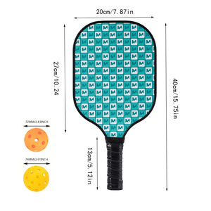 Raquette de pickleball 40 cm en fibre de verre antidérapante, ensemble d'entraînement avec 2 balles - Product Image 1