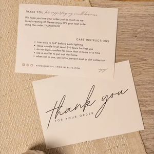 Custom Design 6*9cm Logo nero grazie biglietti di auguri di carta Kraft servizio di biglietti di auguri per lo Shopping stampato su cartone - Product Image 2