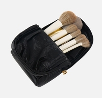 Sac cosmétique personnalisé SMETA avec logo, pliable, à ouverture facile, porte-pinceaux de maquillage