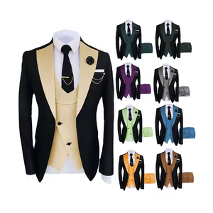 2024 alta calidad moda tres piezas África formal lujo <span class=keywords><strong>color</strong></span> sólido novio hombres trajes <span class=keywords><strong>para</strong></span> <span class=keywords><strong>boda</strong></span> - Product Image 4