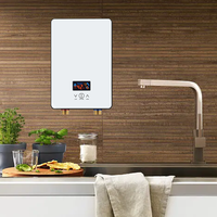 Pemanas Air Tanpa Tangki Digital 220V 3500W dengan Layar Digital, IPX4, Pemasangan di Dinding, Aman, untuk Rumah Tangga dan Kamar Mandi