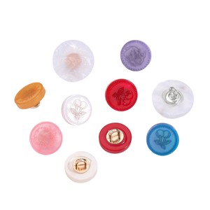 Boutons en résine transparente gaufrée colorés, motif floral vintage rond, accessoires de bijoux DIY pour vêtements - Product Image 5