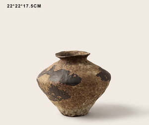 Lọ hoa gốm phong cách Wabi Sabi, thủ công, gốm thô, trang trí nhà cửa - Product Image 6
