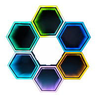 Luz Ambiental Iridiscente para Juegos, Activada por Sonido, Alimentada por USB, con Lente Acrílica de Panal, Estilo Abismo, Sincronización Musical, Ambiente Rítmico