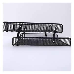 Double Layer <b>File</b> Rack 35x24.5x13cm Metal Mesh Office Storage <b>Tray</b> Black Two Tier Desk Organizer - Product Image 5