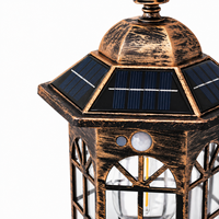 Lanterne solaire à détecteur de mouvement, style vintage, pour cour, véranda, lampe murale étanche, décoration extérieure pour patio, portail, villa