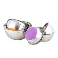 Saladier en acier inoxydable, 5 pièces, stockage permettant de gagner de l'espace en cuisine, bol de mélange en métal, ensemble de bols à couvercle hermétique