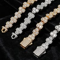 Meilleures ventes 2026 Collier pour homme style Hip-Hop, chaîne bambou 10 mm entièrement sertie de zircons, incrustation de zircon, fermoir à ressort, luxe léger, vente en gros