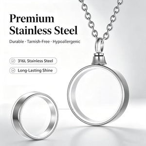 Kalung Peternakan Hewan Peliharaan dari Baja Anti Karat 316L, Liontin Kaca Transparan untuk Menyimpan Abu, Peringatan Kenangan untuk Anjing dan Kucing - Product Image 5
