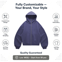 Sweat à capuche boxy pour homme à manches courbées, en polaire, avec double fermeture éclair, pour automne-hiver, fabrication OEM, faible MOQ, livraison rapide