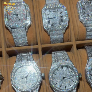 นาฬิกาฮิปฮอป <span class=keywords><strong>VVS</strong></span> มอยส์ซาไนต์ขายส่ง ผ่านการทดสอบ <span class=keywords><strong>100</strong></span>% นาฬิกา<span class=keywords><strong>เพชร</strong></span>แบบ Iced Out นาฬิกาอัตโนมัติสแตนเลสสำหรับผู้ชาย - Product Image 3