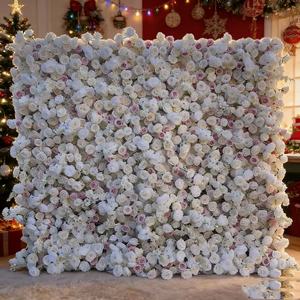 Rollo de Fondo de Pared de Flores Artificiales con Aspecto Natural 5D de 8x9 pies, Adorno para Jardinería del Hogar, Decoración para Bodas - Product Image 6