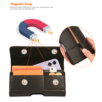 Étui de téléphone en cuir avec clip de ceinture en métal robuste, fermeture magnétique, étui de téléphone portable avec clip pour hommes et femmes
