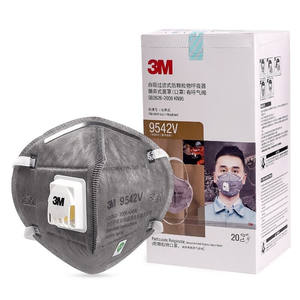 Masker Anti-Bau Formaldehida dengan Katup Pernapasan Karbon Aktif, Kain Non-woven 3-Lapisan Sekali Pakai 9542V Asli Original - Product Image 1
