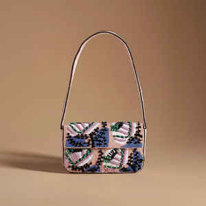 Mini bolso ligero con cuentas brillantes y bordados, con correa delgada (formas cuadradas) - Product Image 1