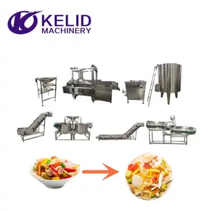 Populaire Geëxtrudeerde Gebakken 3d Pellet Slanty Snacks Voedsel Frituren Machine Productielijn