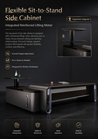 Bureau de direction de luxe pour PDG, mobilier de bureau moderne avec table latérale relevable, verrouillage par empreinte digitale et mot de passe, OEM ODM
