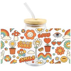 UV DTF tazza avvolge simpatico bambino 3D adesivo di trasferimento 16oz occhiali impermeabile pellicola di plastica personalizzabile per animali domestici per tazza - Product Image 6