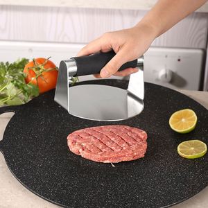 Prensa para Hamburguesas de Acero Inoxidable de 5.5 Pulgadas con Logotipo Personalizado y Mango Antideslizante - Product Image 5