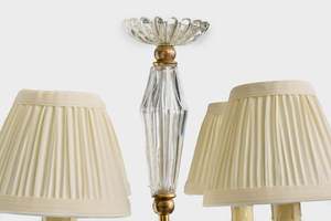 Lampadario Grande a 4 Luci VANC Design Francese, Vetro K9, Acrilico, Ottone, Tessuto, Illuminazione Personalizzata, Nuovo Arrivo - Product Image 6