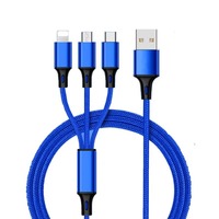 Dropshipping Shopify Fulfillment Products 2025 Portable 3-en-1 Fast Charge Multi Charger Data Cable For All Mobile Phone