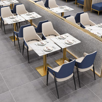 Table de restaurant en acier inoxydable pour salon de thé, barbecue coréen et restaurant de fondue, style industriel de luxe léger, taille personnalisable