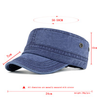 Gorra de patrulla para hombre lavada con parte superior plana vintage al por mayor, estampado de logotipo personalizado, estilo campo desgastado, algodón impermeable para uso comercial
