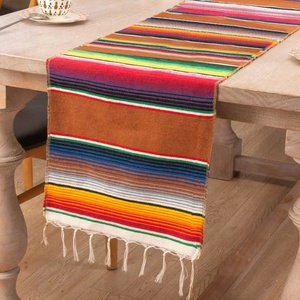 Artículos <span class=keywords><strong>para</strong></span> <span class=keywords><strong>Fiestas</strong></span> <span class=keywords><strong>Mexicanas</strong></span> - Camino de Mesa, Tapiz y Manta con Flecos, Mantel Tejido <span class=keywords><strong>para</strong></span> Decoración - Product Image 1