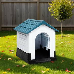 Cuccia per Animali Blu Bianco Nero in Polipropilene 22.4 X 26.8 X 26.0 Pollici Impermeabile per Esterni Taglia Media - Product Image 2