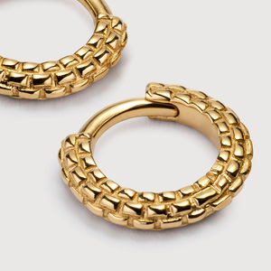 Pendientes de Aro de Oro Vermeil de 14k, Pendientes de Diseño Elegante y Moderno, Resistentes al Agua, Pendientes de Aro de Plata Chapados en Oro de 18k de Alta Calidad - Product Image 3