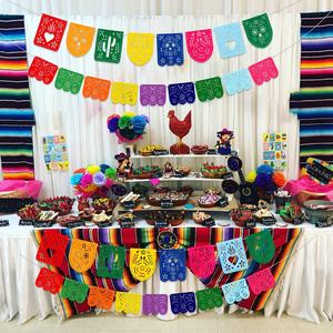 Venta al por mayor <span class=keywords><strong>de</strong></span> decoraciones para fiestas mexicanas coloridas fieltro día muerto Cinco <span class=keywords><strong>de</strong></span> Mayo guirnalda banderas Fiesta cumpleaños Baby Shower fiestas - Product Image 6