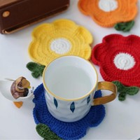 Sous-verre en crochet fait main LINDOJUNI, tapis créatif résistant à la chaleur et décoration de table mignonne