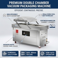 Machine d'emballage sous vide à double chambre XICANG XC-500 pour sacs, avec soudeuse électrique à rainures, en acier inoxydable épaissi, double pompe, longue portée
