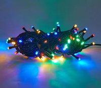 Guirlandes lumineuses LED multicolores à fil noir, lumières féériques étoilées, guirlandes lumineuses de Noël pour la maison, le jardin, la décoration des fêtes
