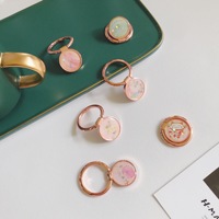 Grosir Pink Indah Gadis Bintang Bunga Epoxy Logam Cincin Pemegang Griplok Bantal Kickstand Socket