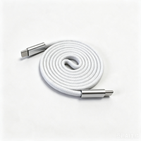 Cable de Carga Magnético Plano USB-C de 240W, Cable USB Tipo-C de Carga Rápida Autoenrollable para Teléfono Móvil/Tablet/Pad