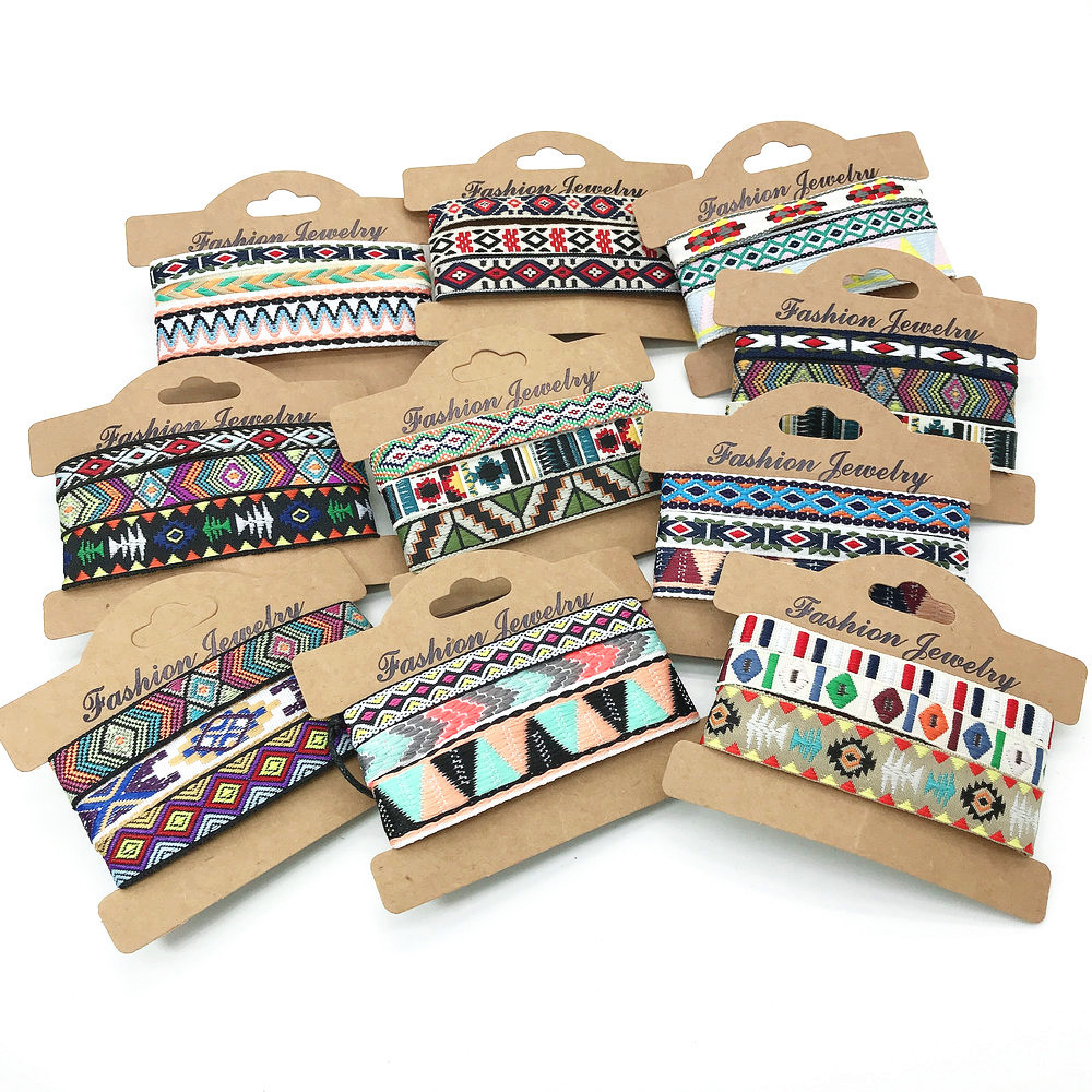 Nuovi braccialetti intrecciati con corde di colore etnico BOHO