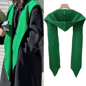 Automne femmes écharpe casquettes acrylique châle enveloppement tête écharpes <span class=keywords><strong>cagoule</strong></span> hiver chaud à capuche longue écharpe bonnet chapeau pour les femmes - Product Image 1