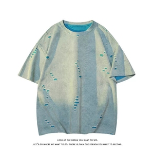 2025 Trending Vintage Washed Oversized 100% Cotton T-Shirt for <strong>Men</strong> Distressed <strong>Animal</strong> Print Y2K Retro Loose Fit Breathable Summer - Product Image 3