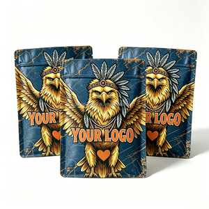 Custom Flat Bottom Zipper Locking Mylar <b>Bags</b> for Candy Biscuits Coffee Dried Fruits with Air Valve Design Printed Smell Proof - Product Image 4