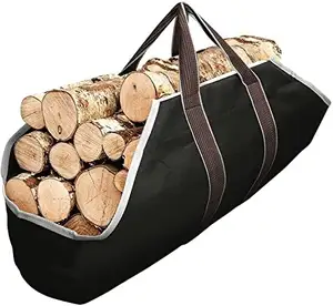 Large Canvas Log Tote Bag Lenha Titular Woodpile Rack Fogo Madeira Portadores Transporte Para Outdoor
