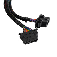 Haute Qualité OBD2 16Pin Mâle Double Femelle Y Splitter Câble D'extension 30cm Nylon 20AWG Full Core Universel Automobile Moto