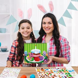 Manualidades para el Día de Pascua para Niños de 4 a 8 Años, Libros de Pintar con Pegatinas, Incluye Huevos, Conejitos, Pollitos y Más Diseños, Regalo para Fiestas - Product Image 5