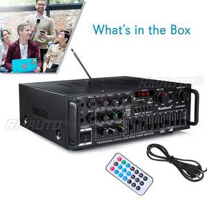 110V บลูทูธเครื่องขยายเสียง 2 ช่องเครื่องเสียงรถยนต์สเตอริโอซับวูฟเฟอร์เครื่องขยายเสียงเครื่องขยายเสียง USB SD พร้อมรีโมท - Product Image 3