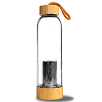 Meilleure vente bouteille en verre Borosilicate avec infuseur à thé et couvercle en bambou avec filtre