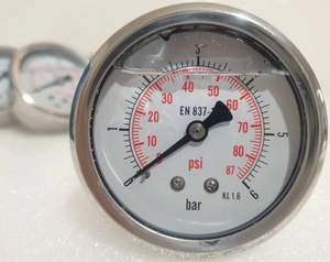स्टेनलेस स्टील उच्च सटीकता ग्लिसरीन भरा दबाव गेज 0-6bar/0-87psi 1/4npt थ्रेड - Product Image 6