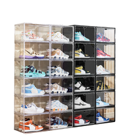 Lavinia Boîtes de rangement en plastique transparent pour baskets Type de tiroir carré en acrylique Étagère à chaussures magnétique Vente en gros Injection frontale