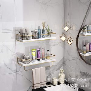 Wooden wall-mounted <b>shelf</b> for bathroom/shower room, living room/<b>bedroom</b>, decorative wall hanging rack - Product Image 4